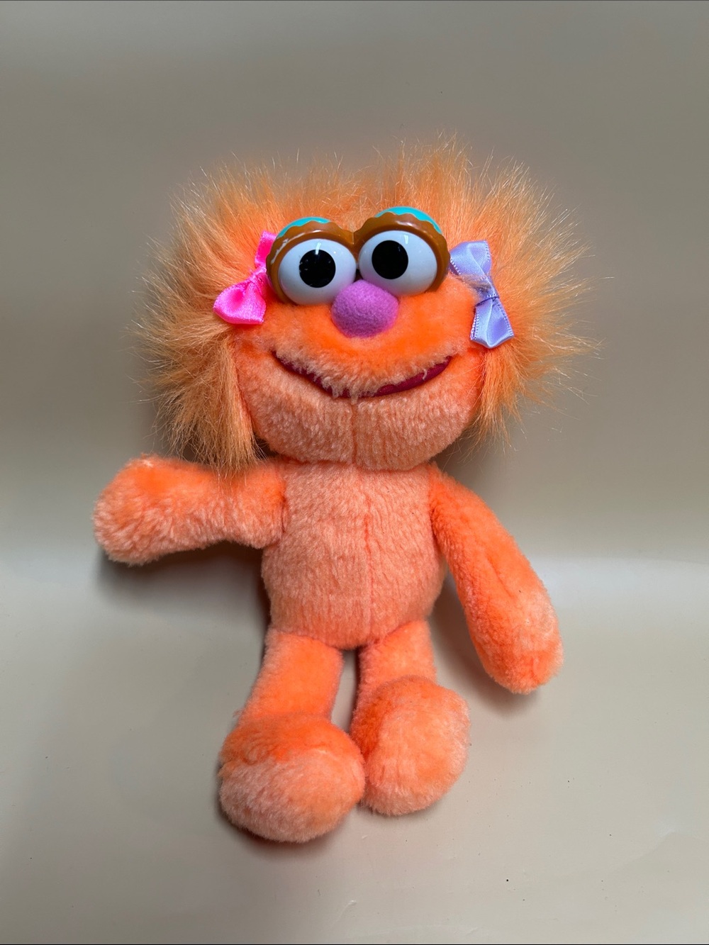 Vintage Tyco Zoe Plush 1995 Sesame Street Stuffed Animal Orange Doll Toy 9"